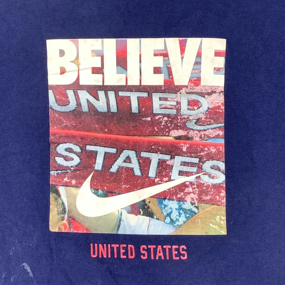 Nike T-Shirt Mens XL Navy Blue USA Soccer Believe Graphic Tee Sportswear
